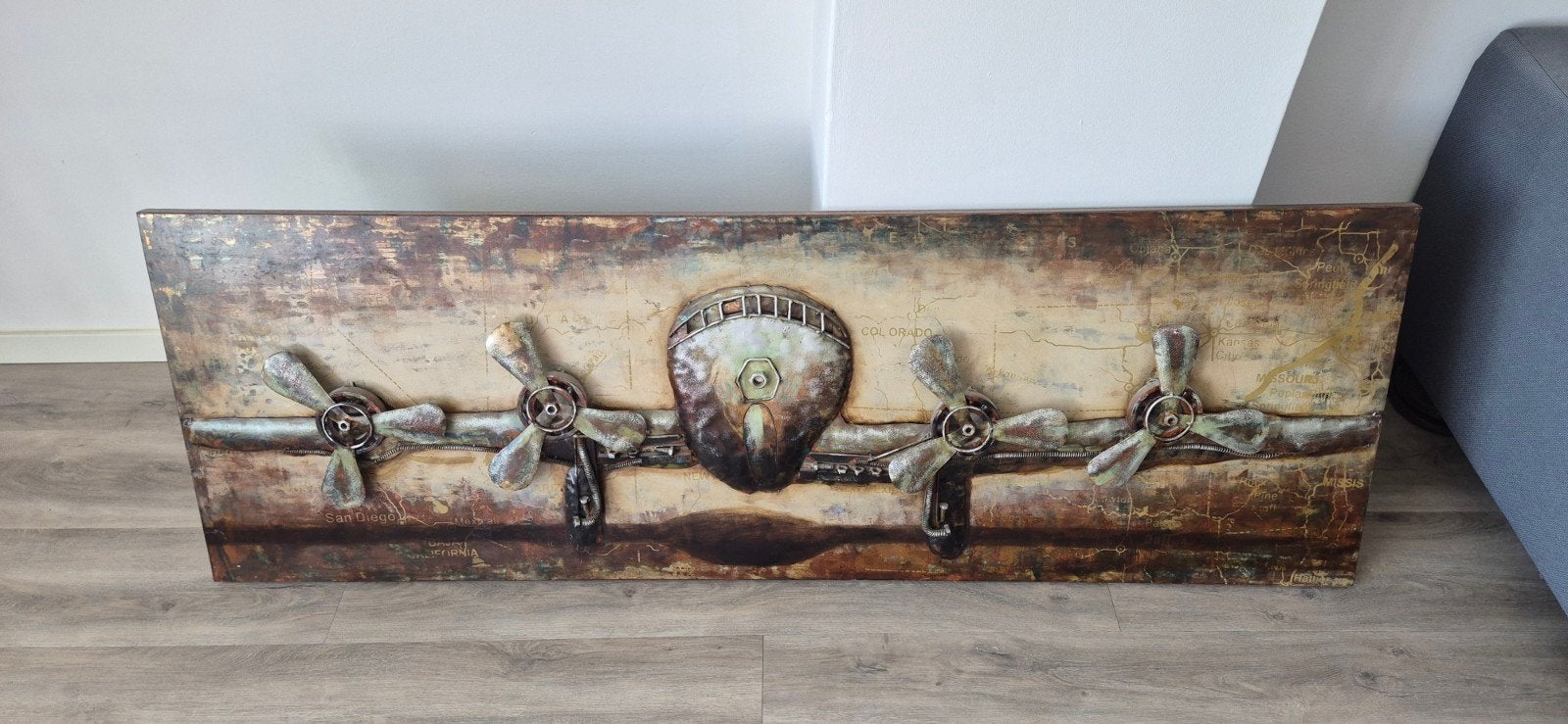 Uniek metalen wanddecoratie vliegtuig propellers, Ophalen