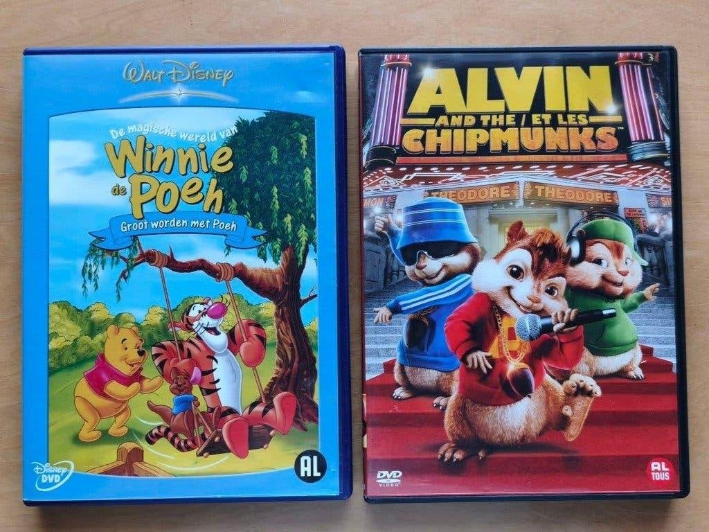 Winnie de Pooh en Alvin and the Chipmunks (DVD’s), Cd's en Dvd's, Animatie, Alle leeftijden, Nederlands, Zo goed als nieuw
