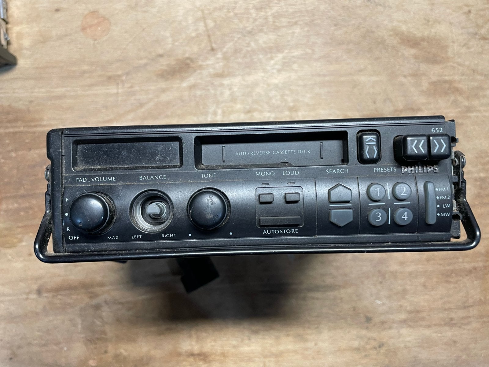 Philips 652 Autoradio Cassettespeler, Ophalen of Verzenden, Gebruikt