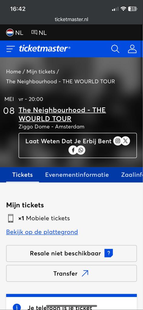 The Neighbourhood concertkaartje, Eén persoon, Mei