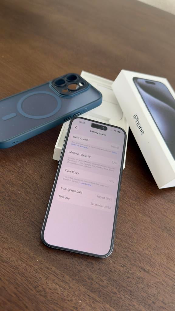 iPhone 15 Pro 512GB Deep Blue - Zo goed als nieuw, Telecommunicatie, Mobiele telefoons | Apple iPhone, Ophalen, 512 GB, Blauw