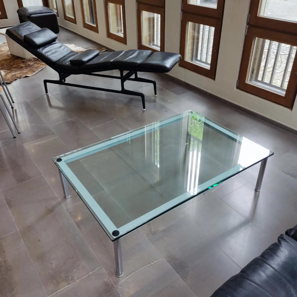 Cassina Le Corbusier salontafel LC-10 P, Ophalen, Minder dan 45 cm, Gebruikt, Glas