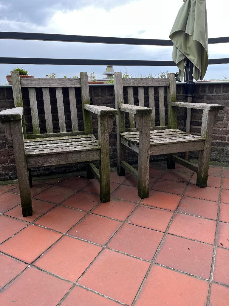 Twee tuinstoelen London Barlow Tyrie, Tuin en Terras, Tuinsets en Loungesets, Gebruikt, Teakhout, Stoel, Tuinset