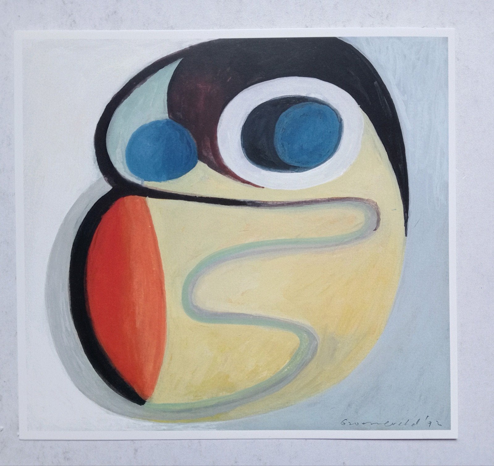 Doris Groeneveld Abstracte compositie offset prent, Ophalen of Verzenden