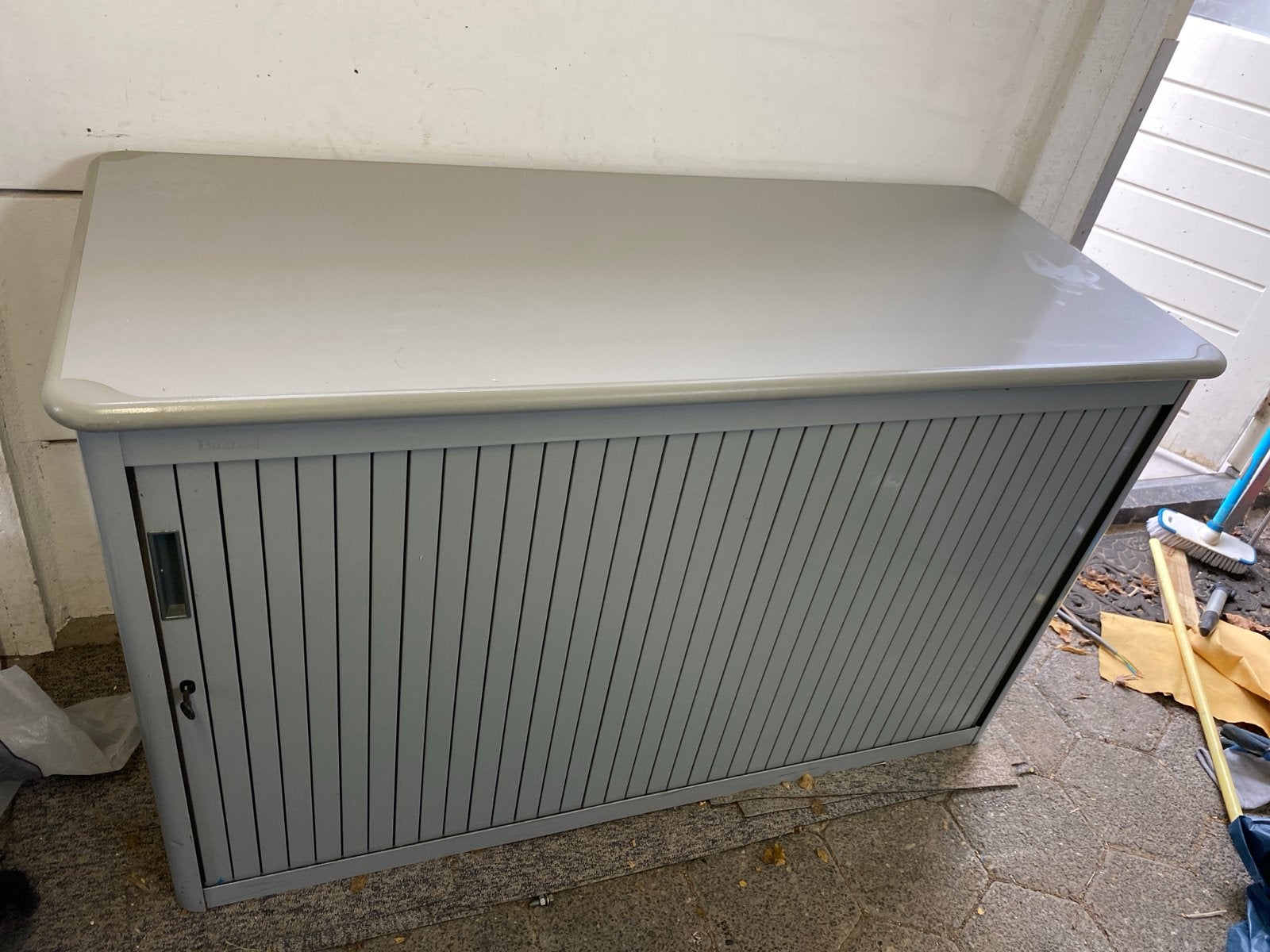 Grijze rolluikkast met slot 120x50x72 cm, Huis en Inrichting, Ophalen, Gebruikt, 100 tot 150 cm, Metaal
