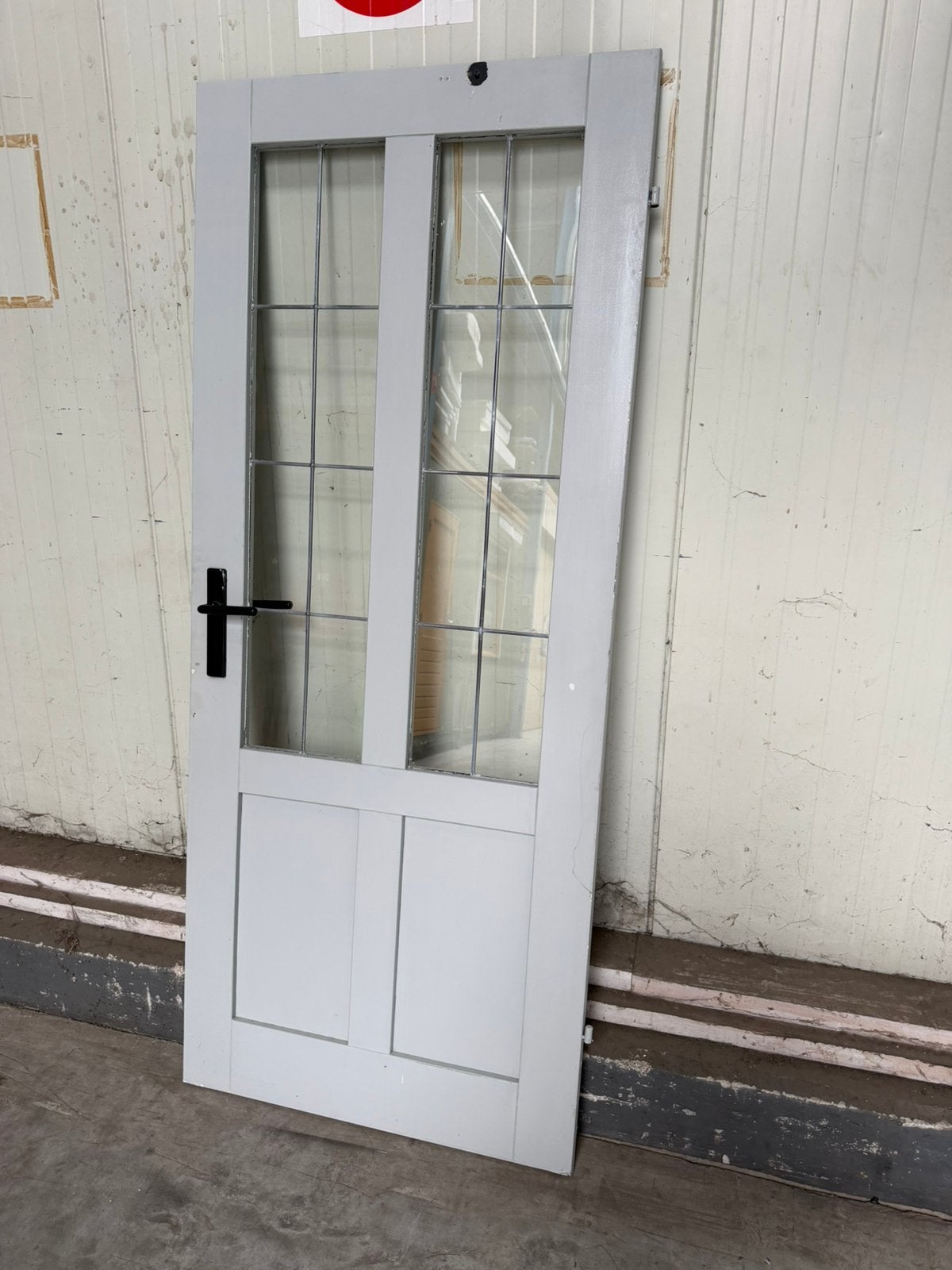 Glas in lood deur opdek, Doe-het-zelf en Verbouw, Deuren en Horren, Ophalen, Binnendeur, 200 tot 215 cm, Glas