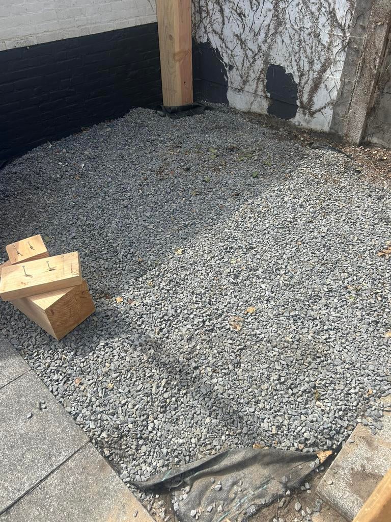 GRATIS afhalen; +/- 1 kuub grijze grind, Tuin en Terras, Grind, Keien en Split, Ophalen, Zo goed als nieuw