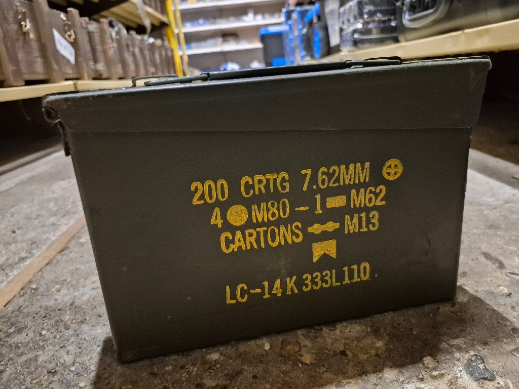 Originele militaire munitiekist staal - 7.62mm - NATO, Ophalen, Landmacht, Amerika, Kist of Geocache