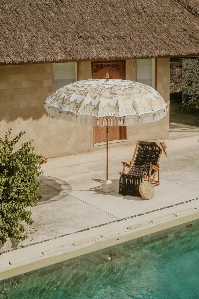 Exclusieve Bali parasols met beschildering, diverse kleuren, Tuin en Terras, Parasols, Ophalen of Verzenden, Nieuw, 2 tot 3 meter