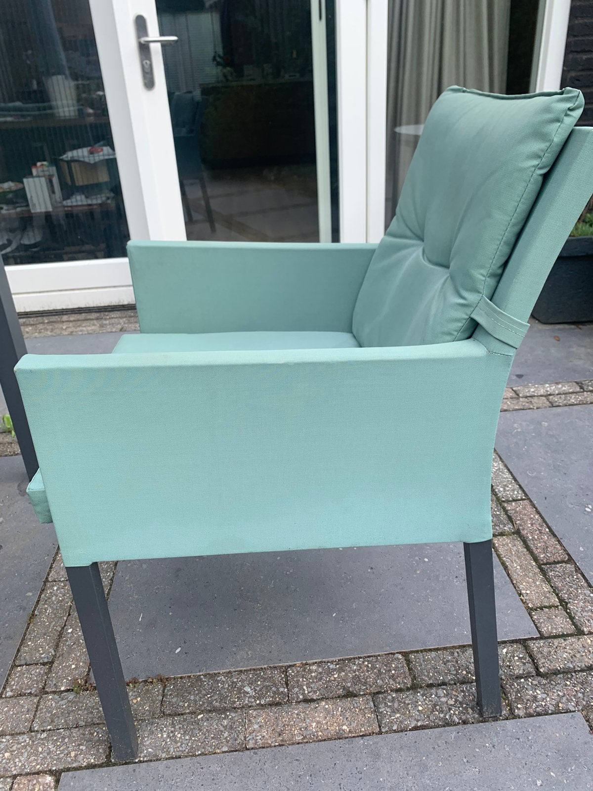 4 groene tuinstoelen Life outdoor living, Tuin en Terras, Ophalen, Gebruikt, Aluminium
