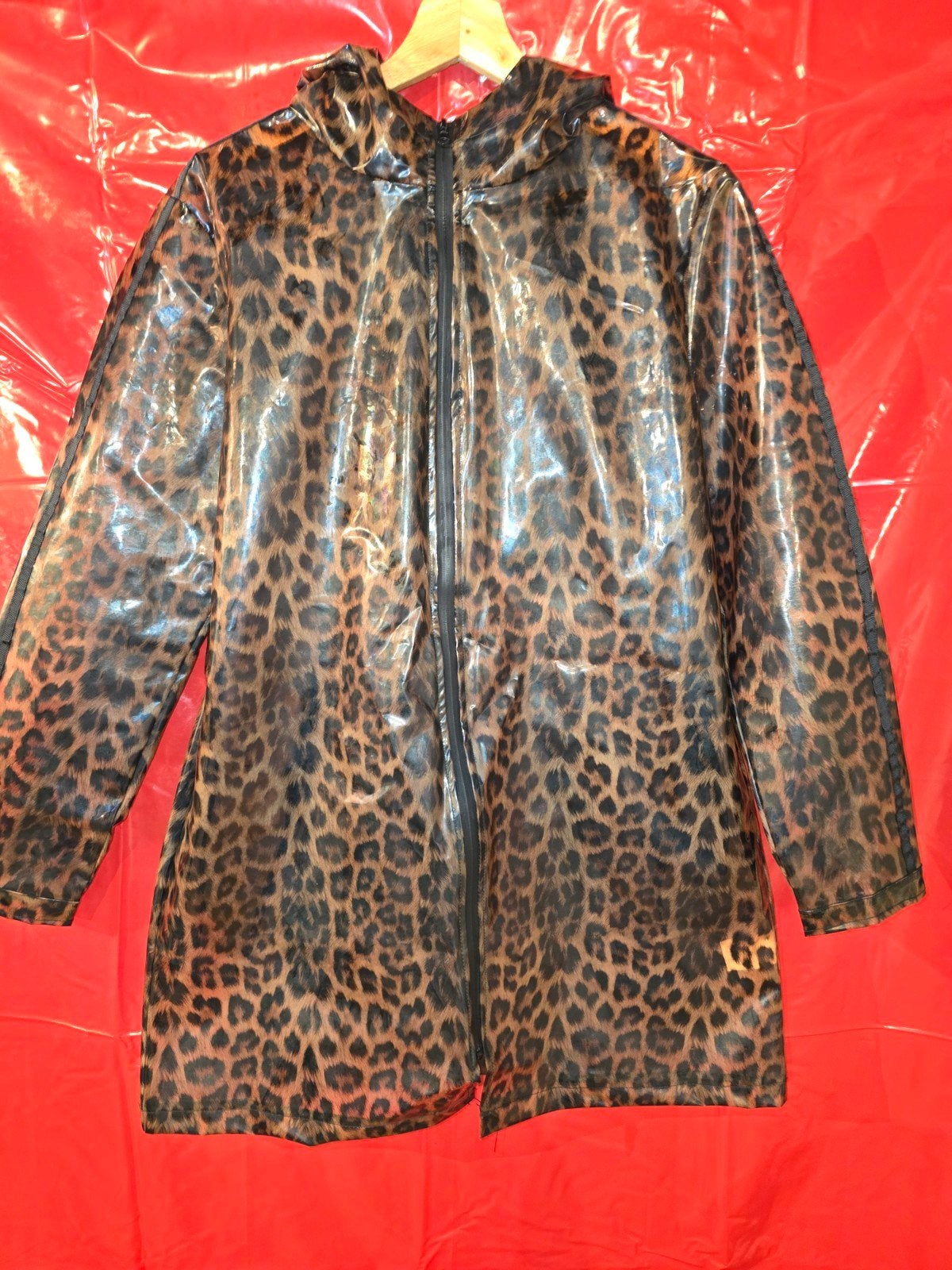 Transparante Leopard Print Regenjas met Capuchon, Verzenden, Nieuw, Maat 38/40 (M), Meerkleurig