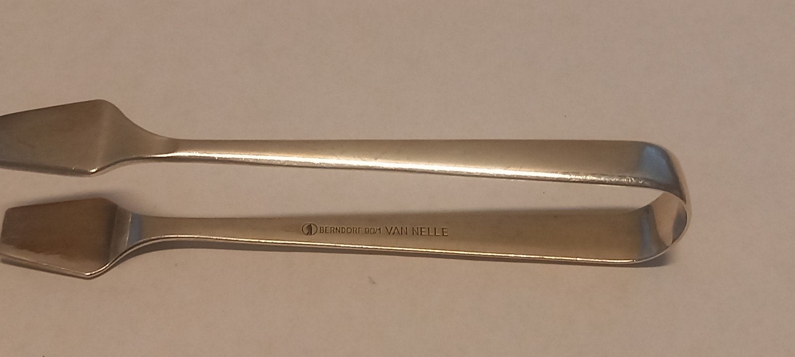 Vintage verzilverde suikertang (90/1) Berndorf x Van Nelle, Ophalen of Verzenden
