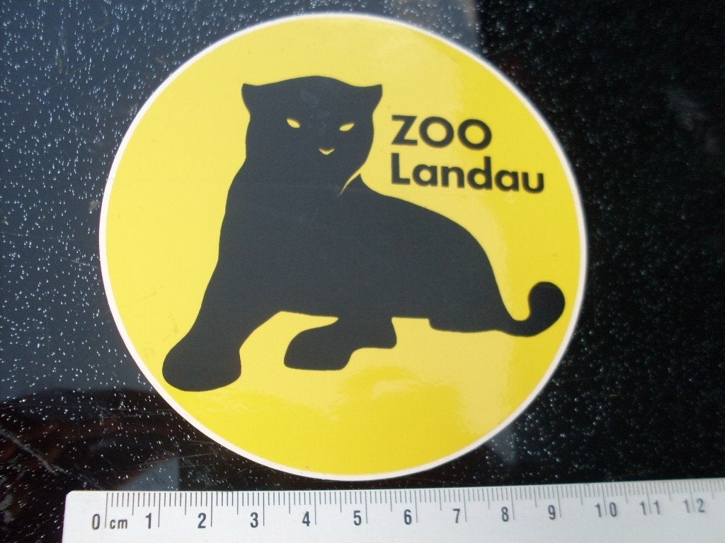 sticker zoo Landau logo zwarte panter lynx dierentuin, Verzenden, Zo goed als nieuw, Dier en Natuur