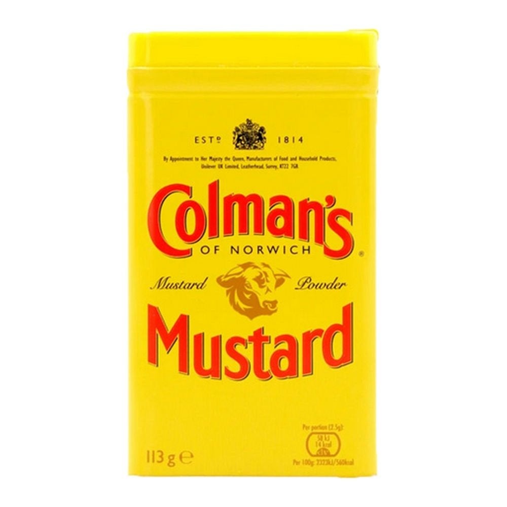 Colman's Mosterdpoeder 113g - Authentieke Engelse Smaak, Ophalen of Verzenden, Nieuw, Geel, Overige typen