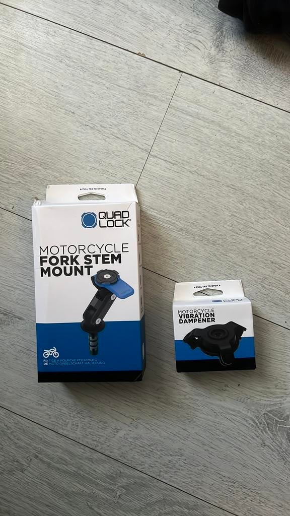 Quadlock fork stem mount + demper, Telecommunicatie, Telefoonhouders, Ophalen of Verzenden, Nieuw, Motor