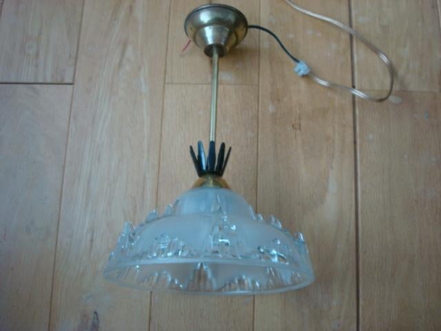 VINTAGE EZAN DESIGN IJSLAMP 1910/20, Ophalen, Zo goed als nieuw, Glas, Minder dan 50 cm