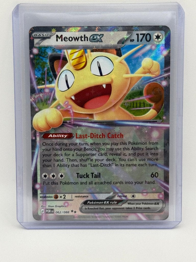 Meowth ex #62 Pokémon Perfect Order, Ophalen of Verzenden, Nieuw, Losse kaart, Foil