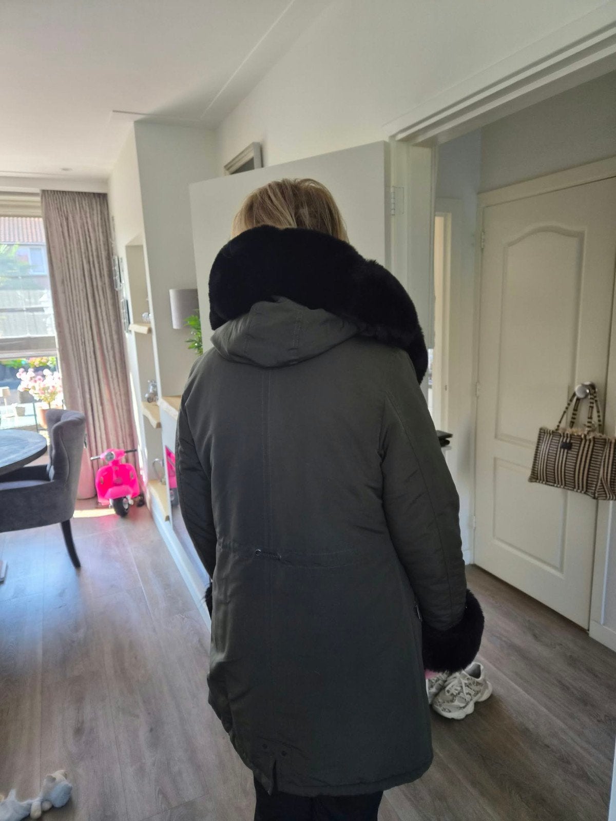 Copperose winterjas met imitatiebont - Maat L, Maat 42/44 (L), Copperose, Ophalen of Verzenden, Zo goed als nieuw