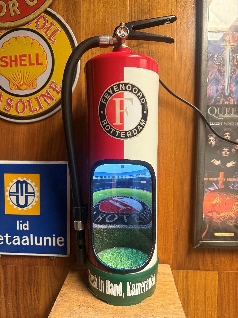 Feyenoord decoratieve brandblusser lamp, mancave, Ophalen of Verzenden, Nieuw, E14 (klein), Led-lamp