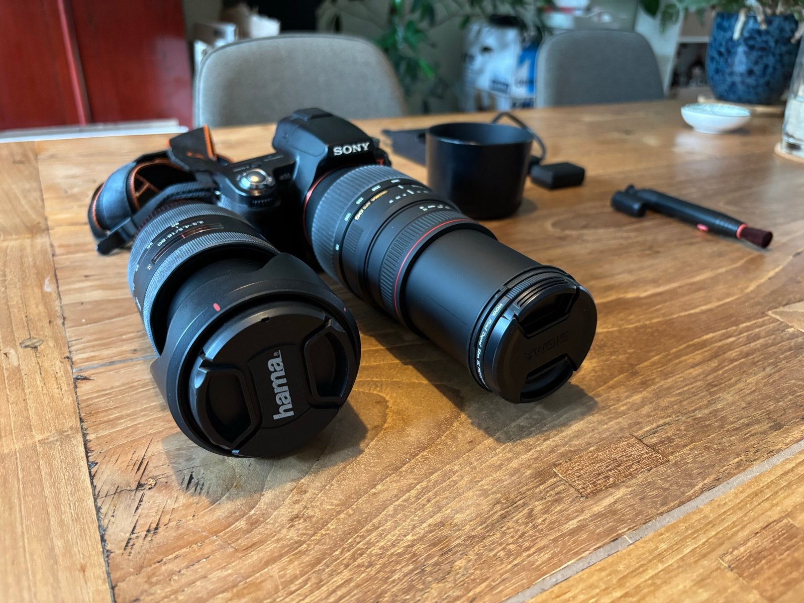 Sony SLT-A55V met 2 lenzen, tas en accessoires, Gebruikt, Spiegelreflex, Ophalen of Verzenden, Sony