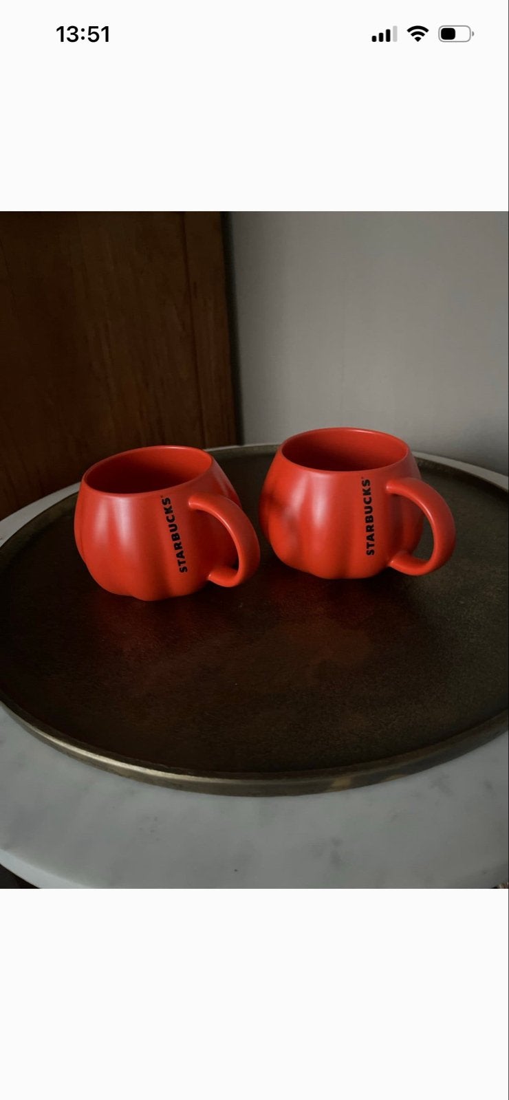 2x Starbucks pompoen bekers - Nieuw, Overige typen, Nieuw, Ophalen of Verzenden, Steen/keramiek