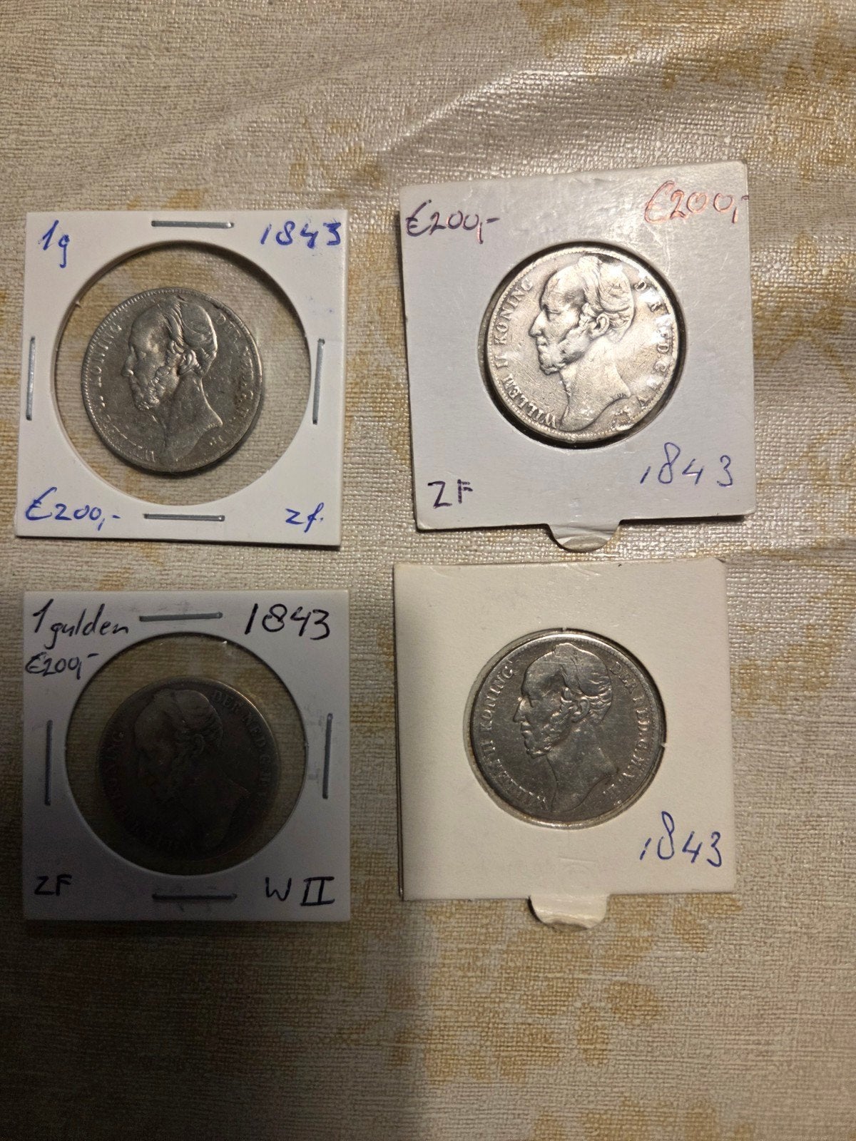 4xgulden 1843zf, Willem ll., Ophalen of Verzenden, Koning Willem III