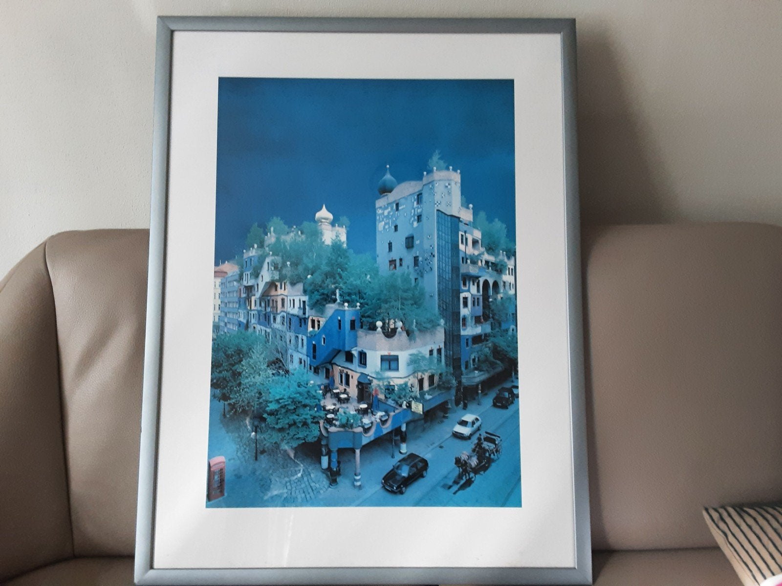 Ingelijste print van Hundertwasserhaus, Wenen, Papier/karton, Ophalen of Verzenden, Print, Stadsgezicht