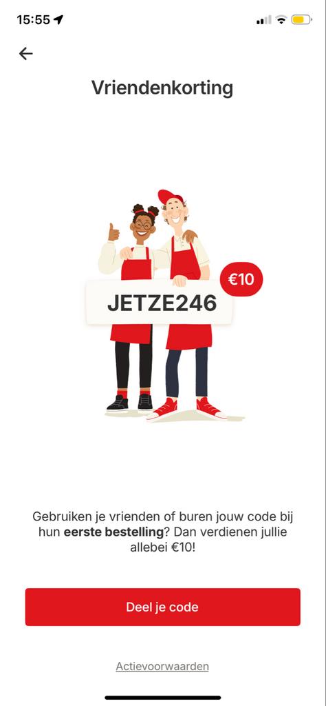 €10 GRATIS Picnic tegoed, direct korting! (code: JETZE246), Eén persoon, Kortingsbon