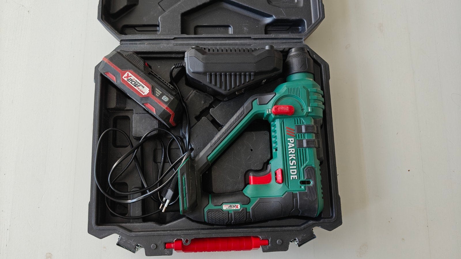Parkside Klopboormachine 20V met Accu en Oplader, Ophalen of Verzenden, Gebruikt, Boor- en/of Breekhamer, Klopboormechanisme