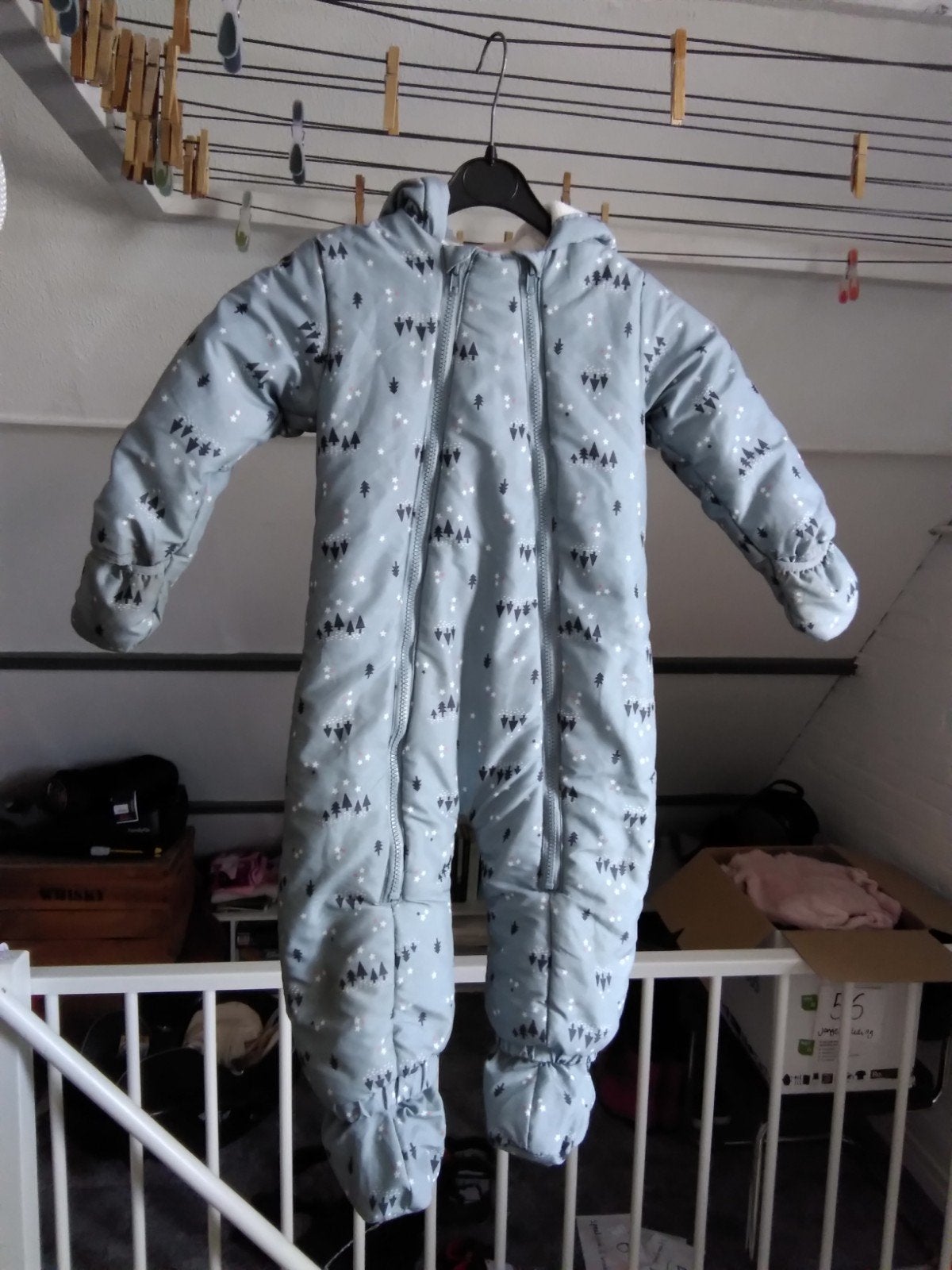 Warm skipak met boompjesprint, maat 86/92, Kinderen en Baby's, Ophalen of Verzenden, Zo goed als nieuw, Hema, Jongetje of Meisje