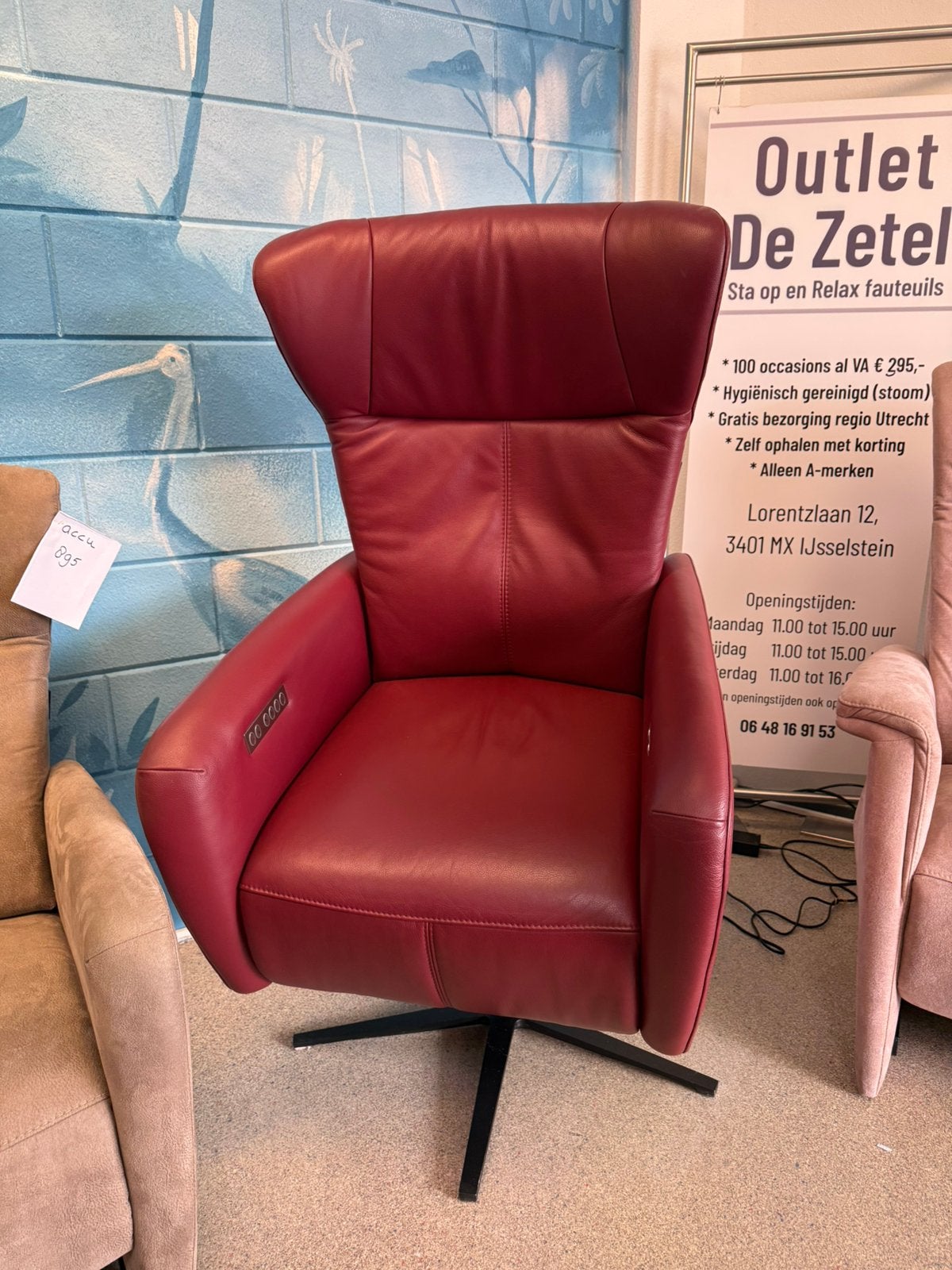 Luxe Prominent sta op stoel relax fauteuil gratis bezorging, Ophalen of Verzenden, Zo goed als nieuw, Leer, In meer kleuren modellen en maten