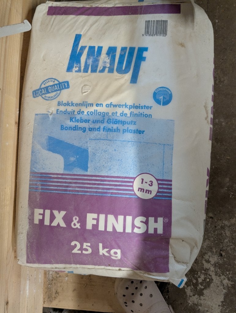 Stuc - Knauf Fix&Finish 25kg, Ophalen, Nieuw, Wit