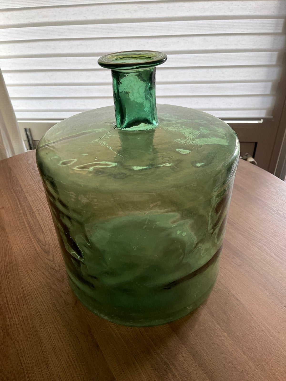 Grote groene glazen fles - 45 cm hoog, 35 cm diameter, Ophalen