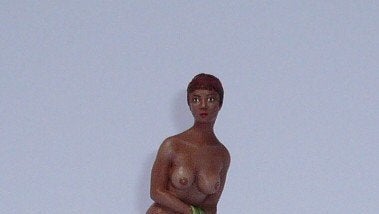Tinnen figuur van naakte Romeinse baadster, Ophalen of Verzenden, Zo goed als nieuw