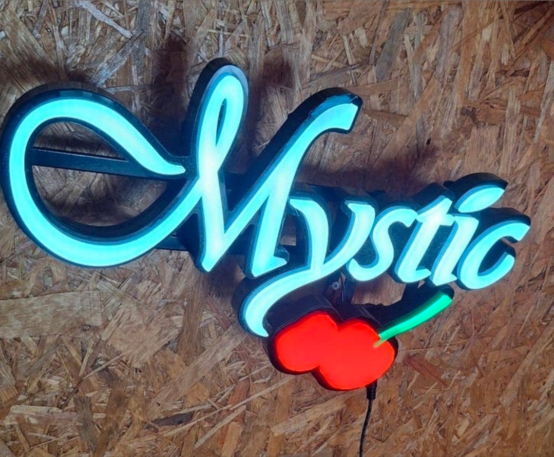 Mystic LED Neon Lichtreclame met Dimmer en Adapter, Ophalen of Verzenden