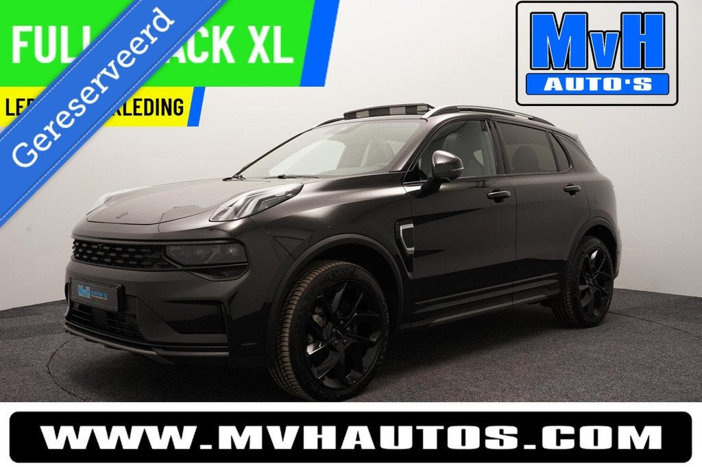 Lynk & Co 01 1.5 PHEV|FULL BLACK XL|LEER|ZWARTE.HEMEL|SOH97%, Auto's, Lynk & Co, Zwart, Zwart, Bedrijf, 1854 kg