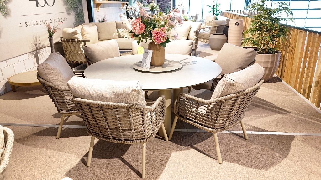 Puglia Low Diningset 4 Seasons outdoor, Tuin en Terras, Ophalen of Verzenden, Nieuw