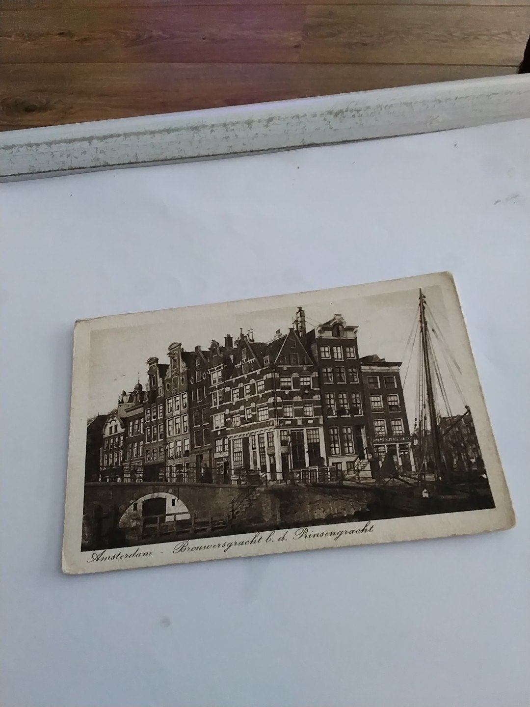 Oude kaart Amsterdam Brouwersgracht b.d. Prinsengracht, Ophalen of Verzenden, Voor 1920, Ongelopen, Noord-Holland