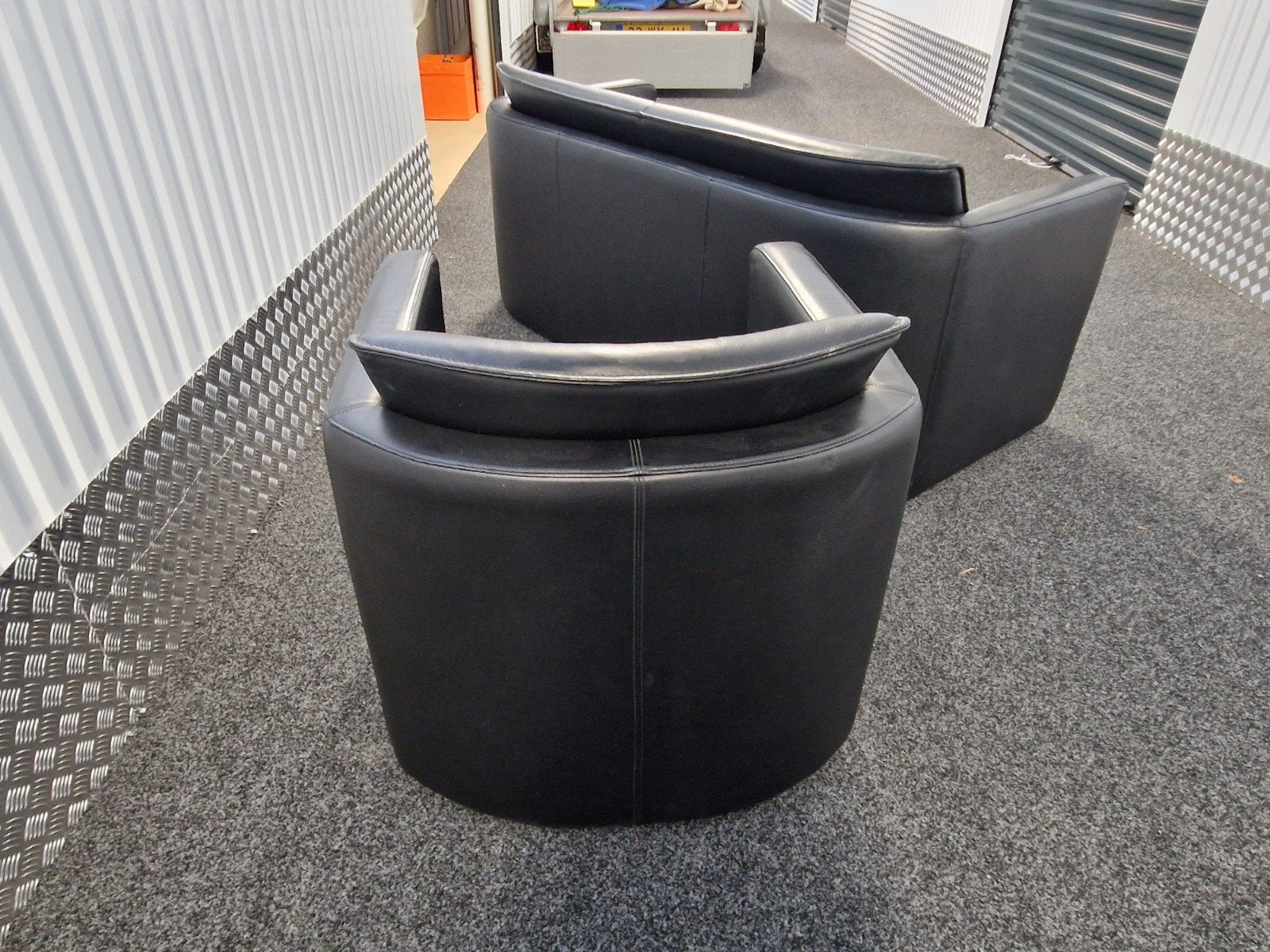 Foto 5 van Leolux 3-zits bank en fauteuil - Fiabo - Zwart leer