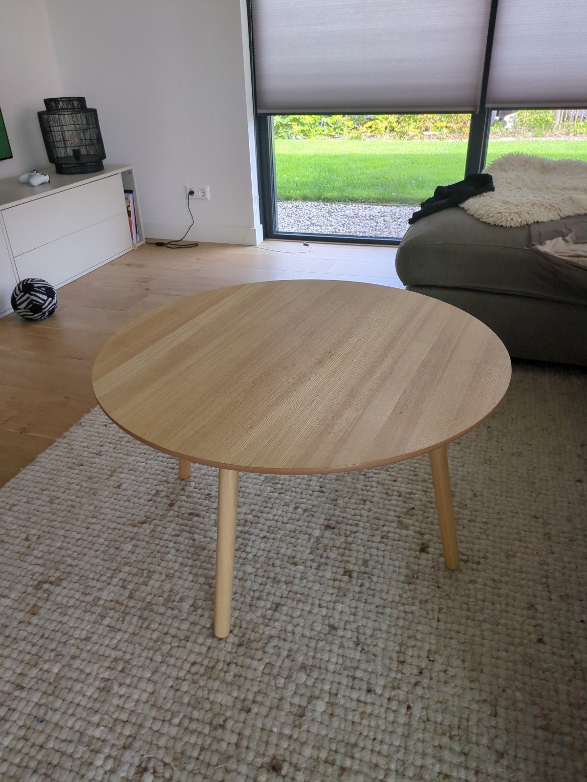 Ronde houten salontafel, Ophalen, Gebruikt, 50 tot 100 cm, Rond