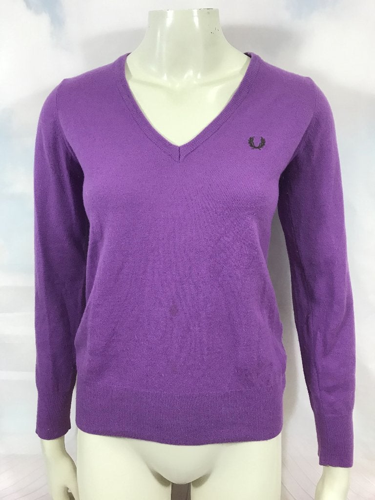 Fred Perry paarse wollen trui maat M (3C8), Tweedehands verkoop, Paars, Ophalen of Verzenden, Tweedehands verkoop