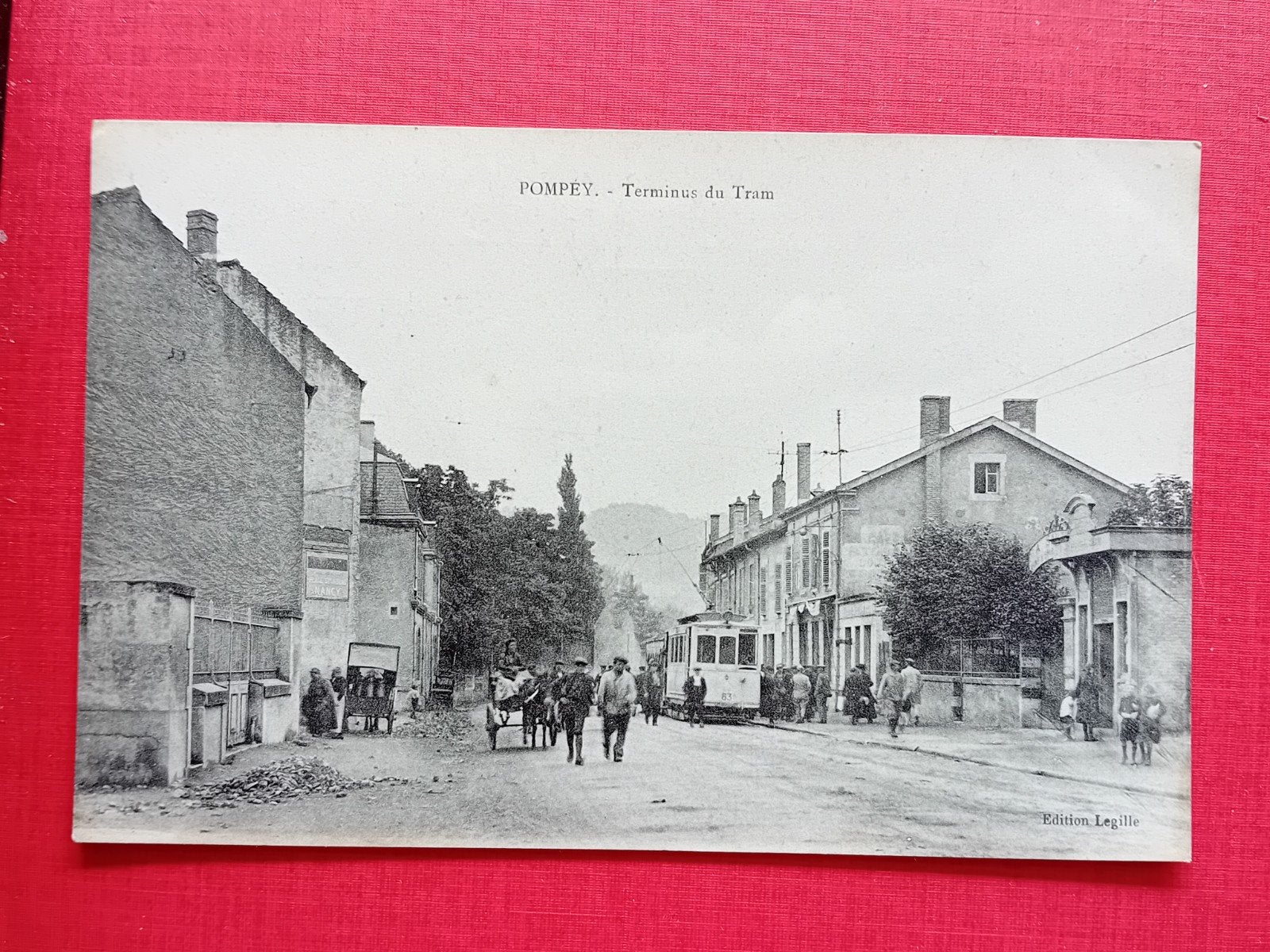 Oude ansichtkaart Pompey - Terminus du Tram, Ophalen of Verzenden