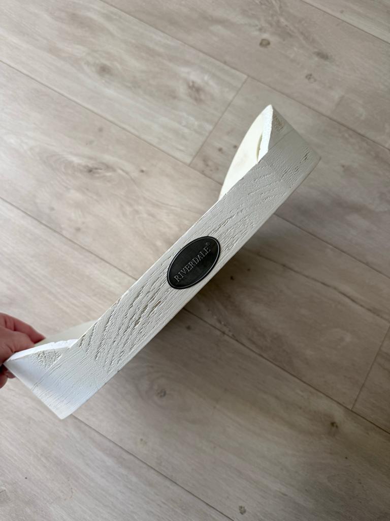 Riverdale dienblad - Ovaal, wit, in goede staat, Ophalen, Gebruikt, Ovaal, Hout
