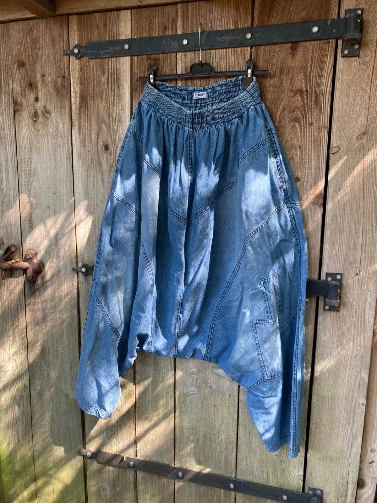 Blauwe laagkruis/zouave broek van LaBass 40 / 46, Ophalen of Verzenden, Zo goed als nieuw, Blauw, Broek of Spijkerbroek