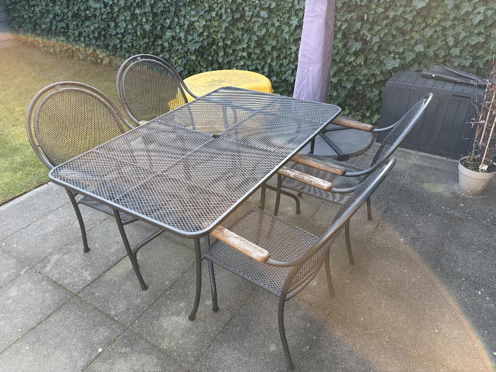Royal Garden tuinset 5-delig, Tuin en Terras, Ophalen, 4 zitplaatsen, Gebruikt, Aluminium
