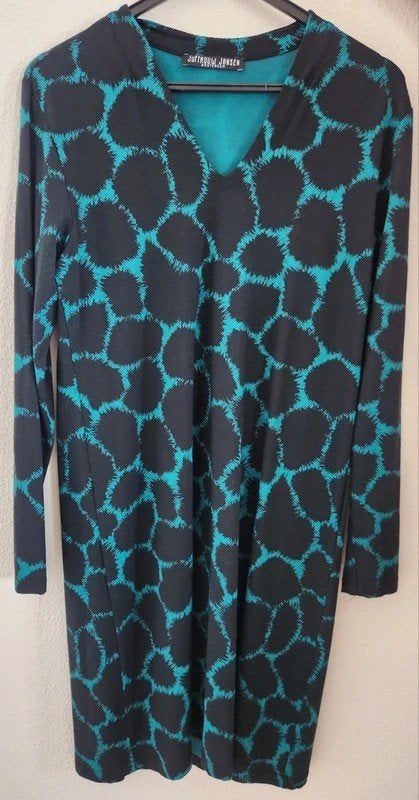 jurk boven de knie, kleur zwart blauw groen, maat m, Kleding | Dames, Maat 38/40 (M), Meerkleurig, Ophalen of Verzenden, Zo goed als nieuw