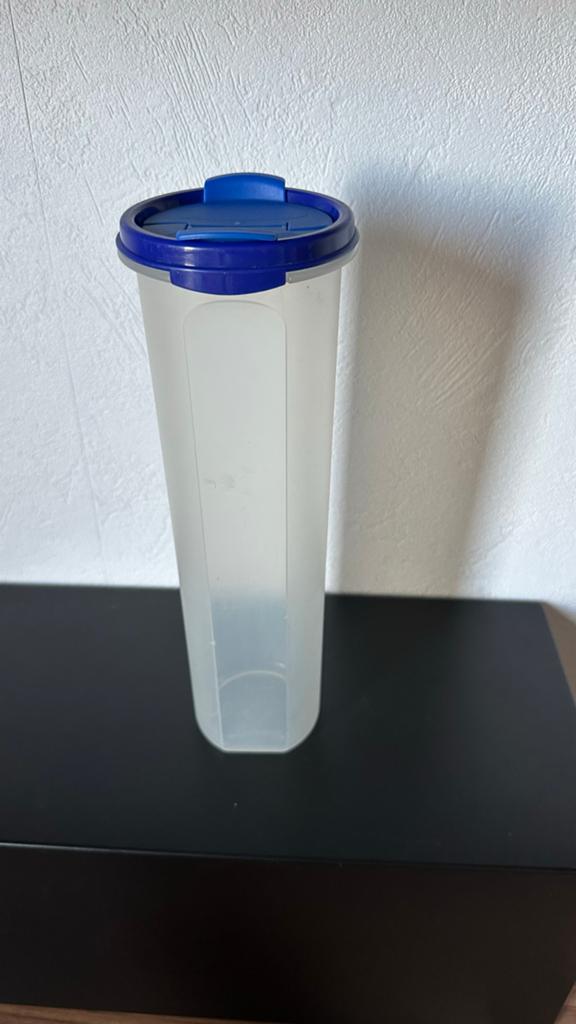 Tupperware spagetti bus, Ophalen of Verzenden, Zo goed als nieuw, Blauw, Beker of Kan