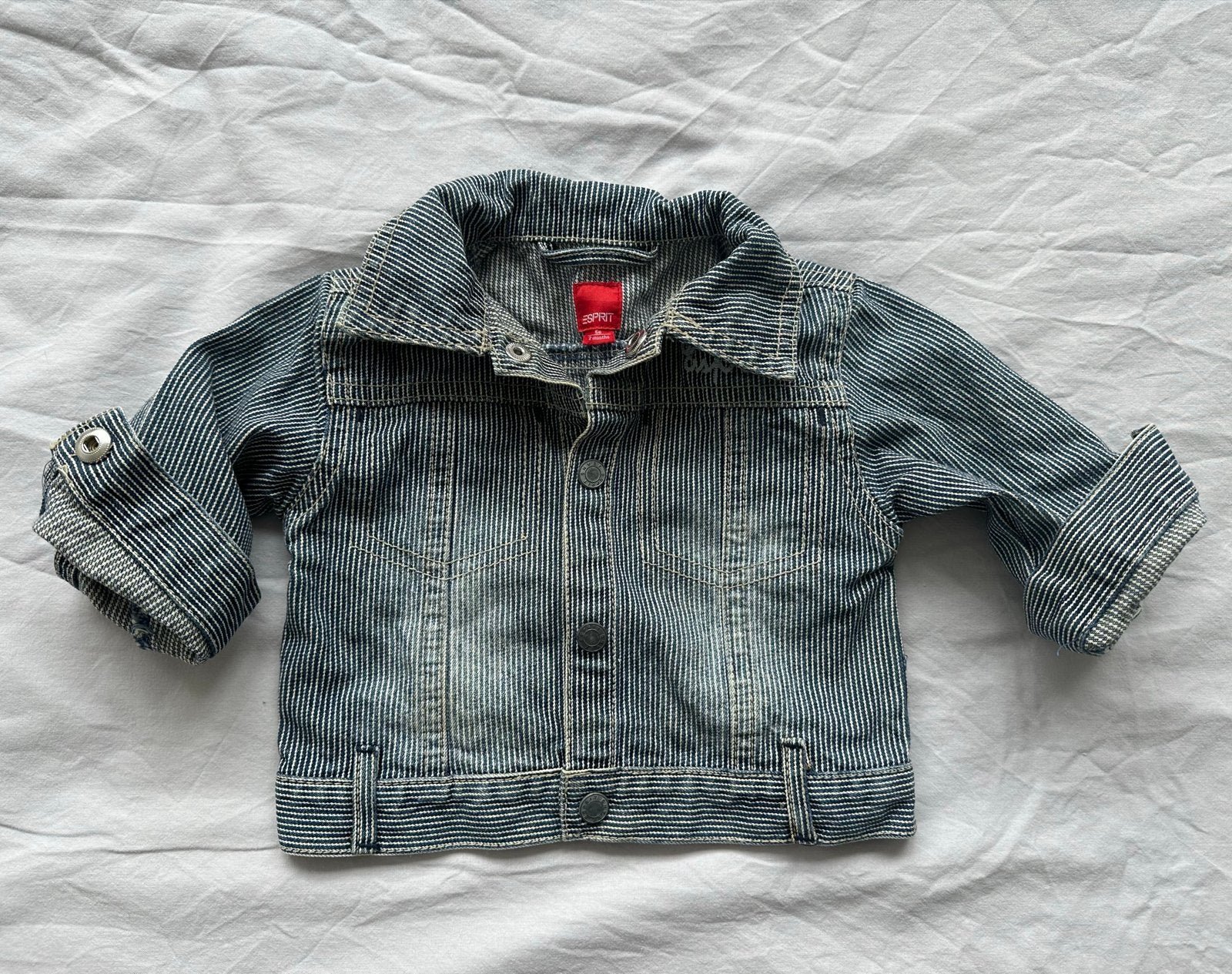Esprit spijkerjasje baby 2 maanden gestreept, Ophalen of Verzenden, Zo goed als nieuw, Jongetje of Meisje