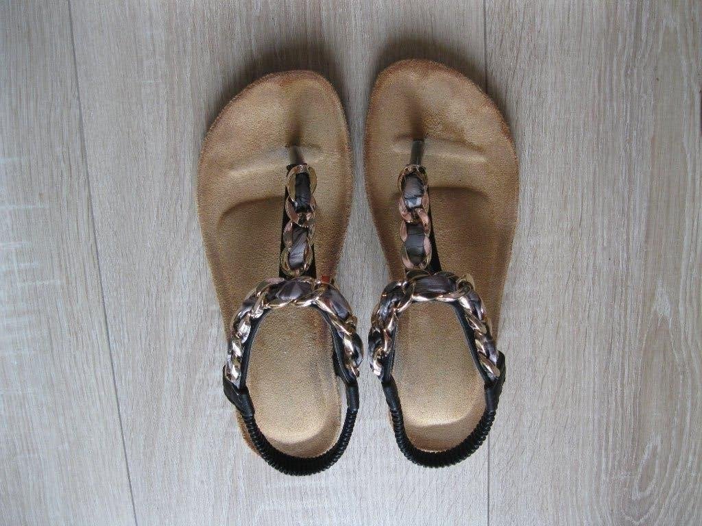 Leren sandalen 37 Bling Bling zgan  Nieuwprijs €49,90, Verzenden, Zwart, Nieuw, Sandalen of Muiltjes