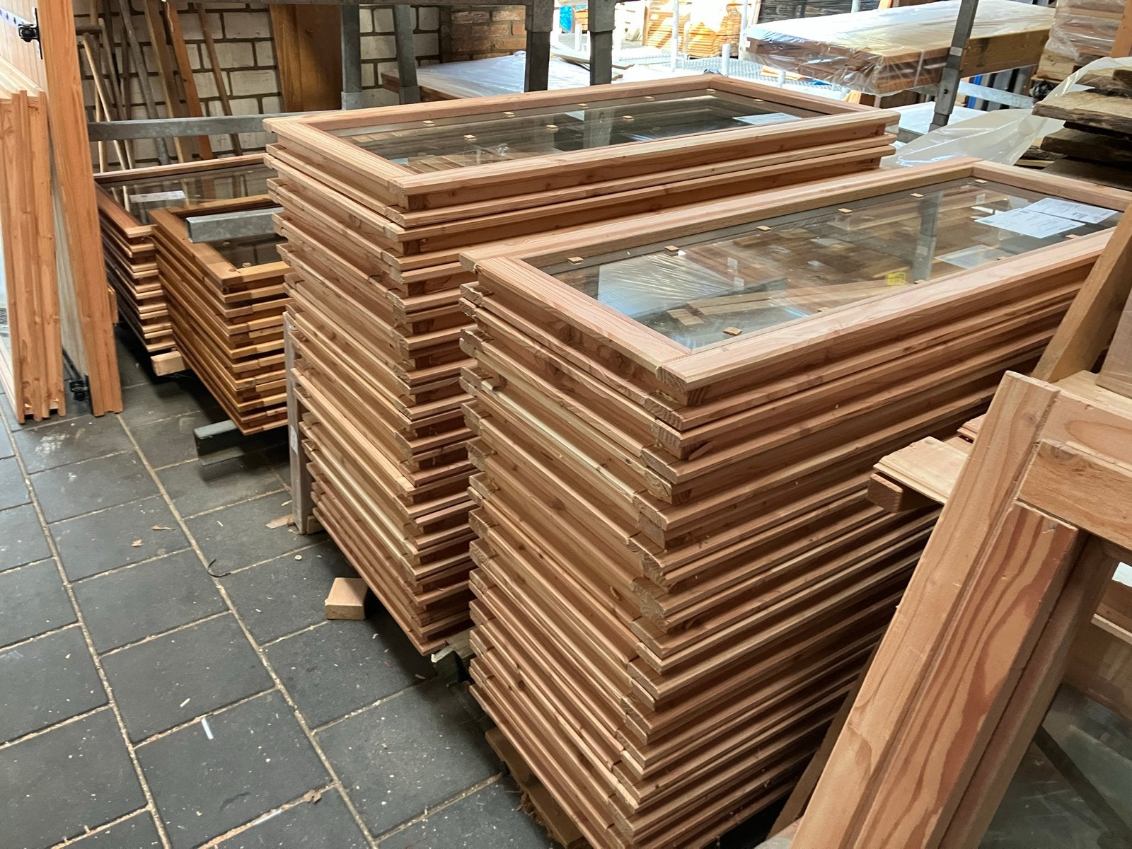 Douglas raam 50x120cm met HR++ glas en hardhouten glaslatten, Ophalen of Verzenden, Nieuw, Minder dan 180 cm, Balken